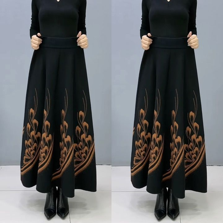 👗✨【1 kus, S–3XL】Podzimní a zimní dámská hrubá sukně – vysoký pas, A-střih a teplý materiál.