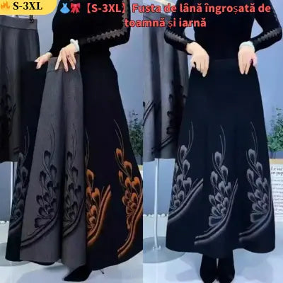 👗✨【1 kus, S–3XL】Podzimní a zimní dámská hrubá sukně – vysoký pas, A-střih a teplý materiál.