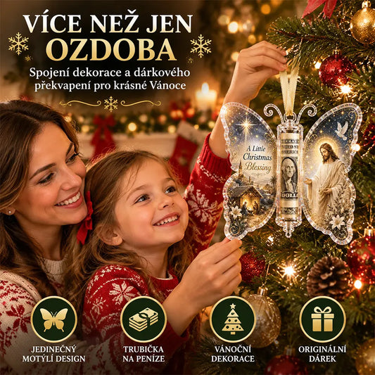 ✨Cena za 5dílnou sadu je 640 Kč🦋💴Vánoční ozdoby ve tvaru motýla mohou pojmout peníze.