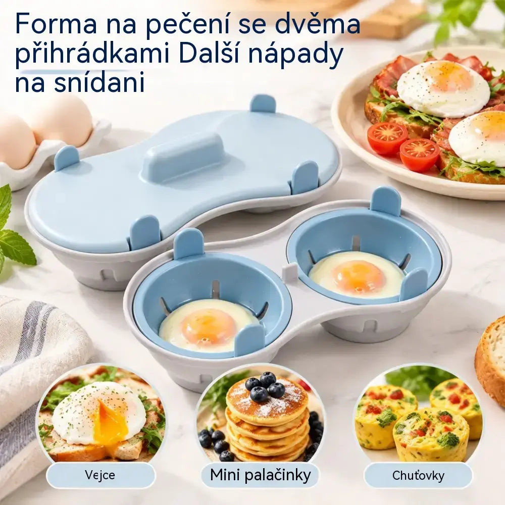 🥚✨ Cocedor de Huevos para Microondas, Vaporera Rápida y Práctica con Tapa, Recipiente de Cocina sin BPA para Huevos Duros, Escalfados y Revueltos en Minutos 🍳