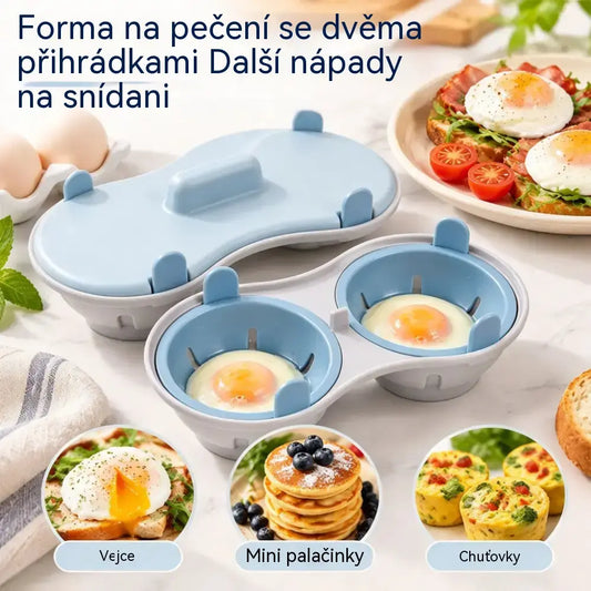 🥚✨ Cocedor de Huevos para Microondas, Vaporera Rápida y Práctica con Tapa, Recipiente de Cocina sin BPA para Huevos Duros, Escalfados y Revueltos en Minutos 🍳