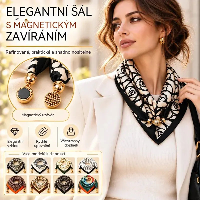 🧣 Sada 4 trojúhelníkových šátků s magnetickým zapínáním · Rychlé nasazení, není třeba vázat uzly · Měkký, hřejivý materiál · Maximální všestrannost!