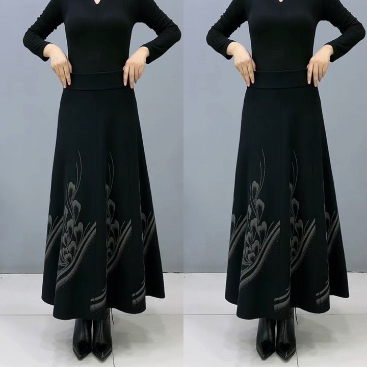 👗✨【1 kus, S–3XL】Podzimní a zimní dámská hrubá sukně – vysoký pas, A-střih a teplý materiál.