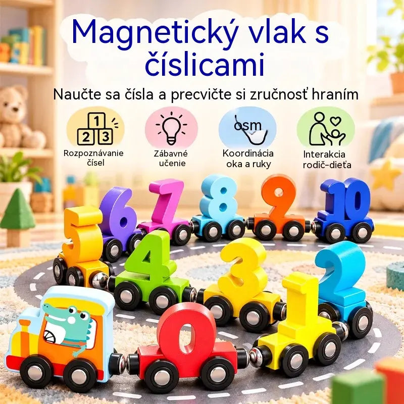 🔥Kup 1, druhý získáš zdarma🔥Dvě sady 630🚂 Magnetický číselný vláček pro děti | Vzdělávací stavebnice pro učení hrou
