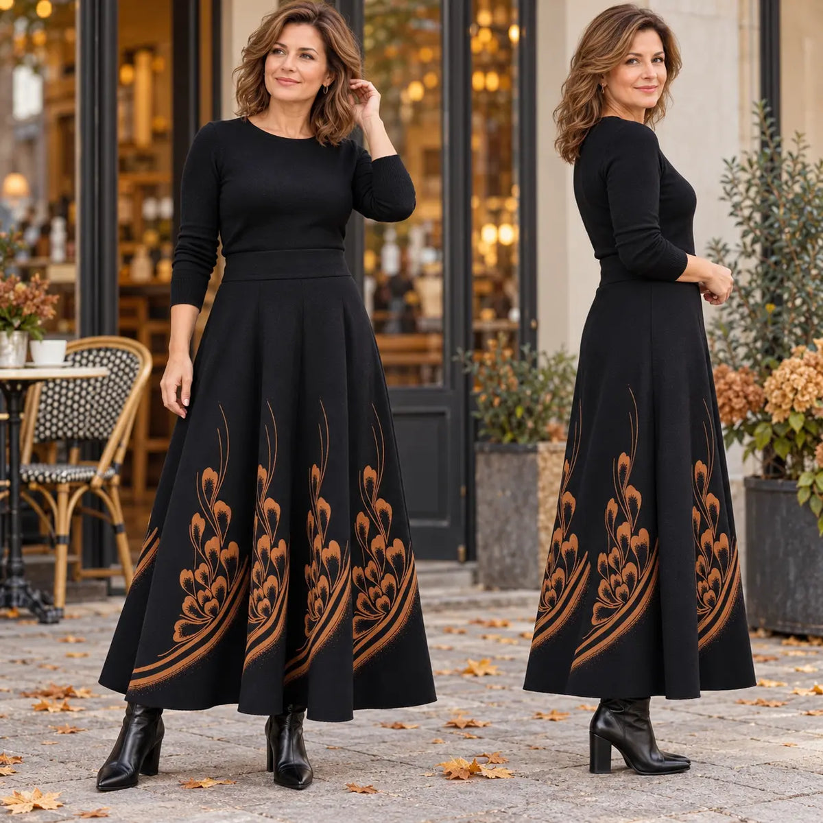 👗✨【1 kus, S–3XL】Podzimní a zimní dámská hrubá sukně – vysoký pas, A-střih a teplý materiál.