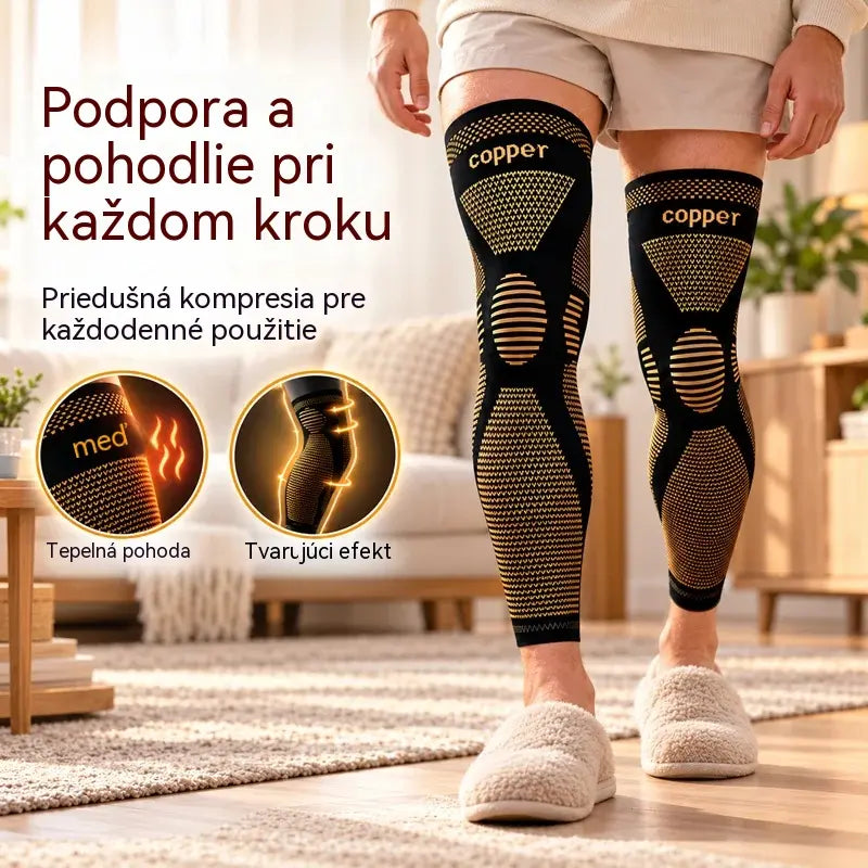 🦵 Dlouhá elastická nylonová kolenní ortéza | Kompresní provedení, hřejivost a flexibilita pro sport i každodenní používání