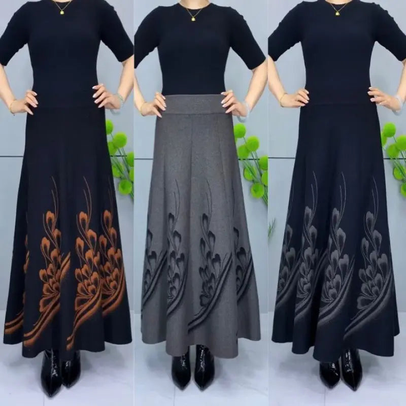 👗✨【1 kus, S–3XL】Podzimní a zimní dámská hrubá sukně – vysoký pas, A-střih a teplý materiál.