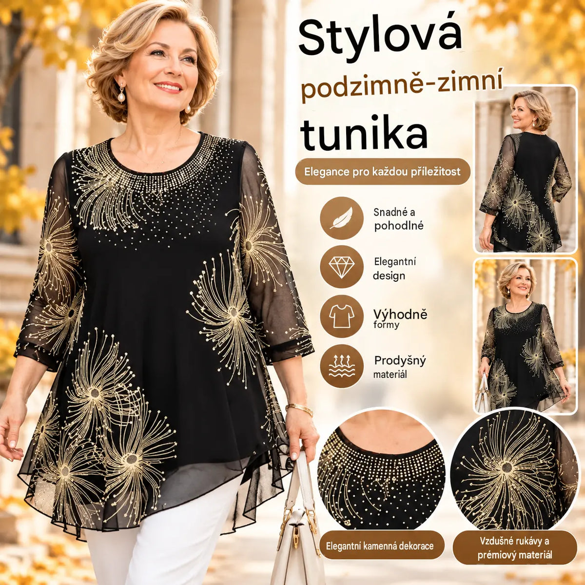 ⏳⭐【M-4XL】Módní dámská vyšívaná květinová šifonová košile 2026